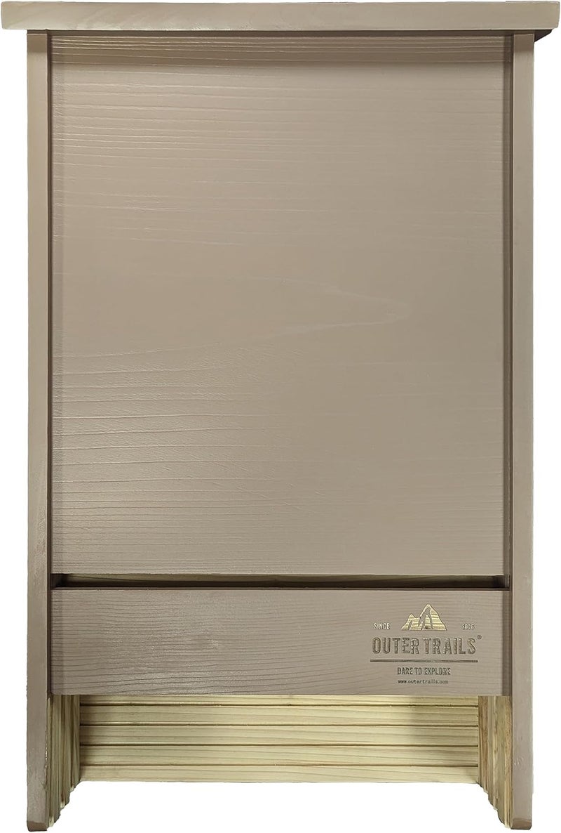 Outer Trails Extra Large Bat House, 3 Chambers, Brown, Holds Up to 200 Bats, Easy Install Hardware Included - Image 1